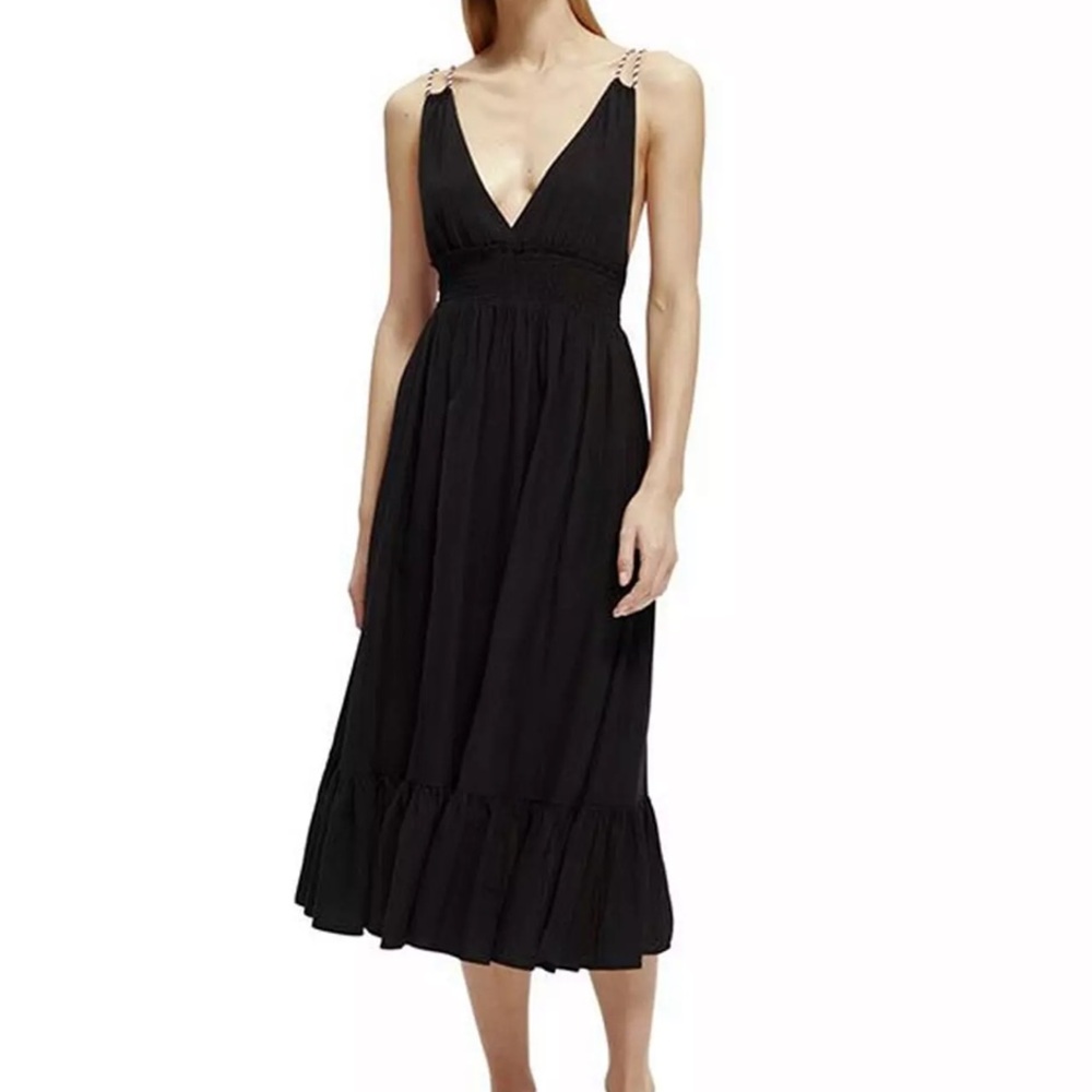 Scotch & Soda Smocked Midi Dress